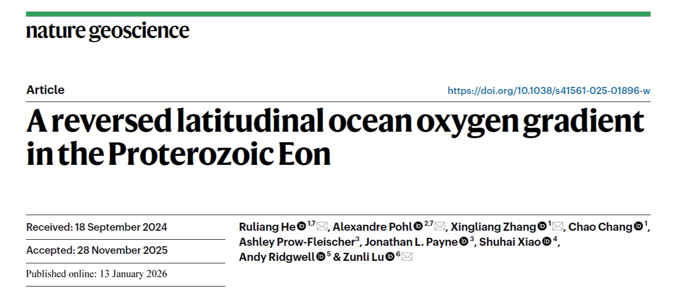 早期生命与环境研究团队重建过去20亿年海洋氧化模型的演变过程